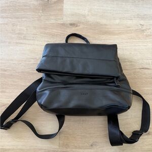 DKNY Black Leather Backpack with Handle